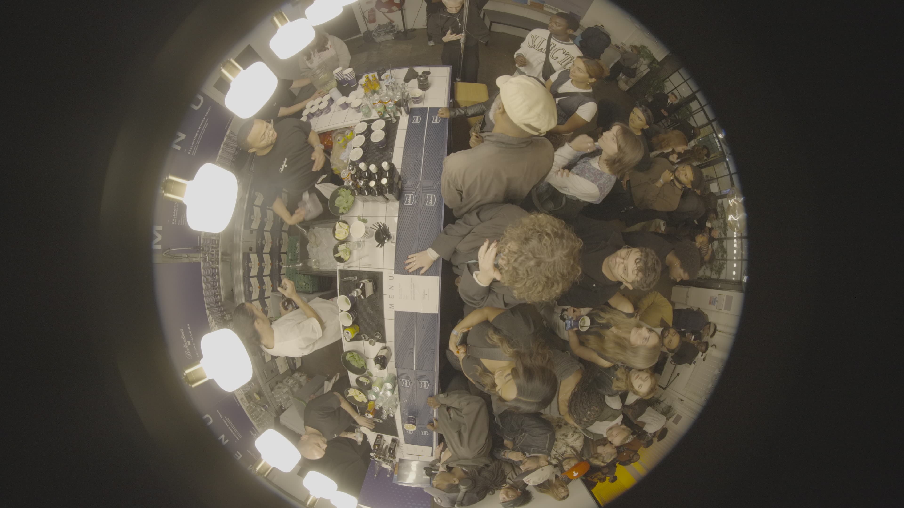 Fish-eye shot of a Ballantines event