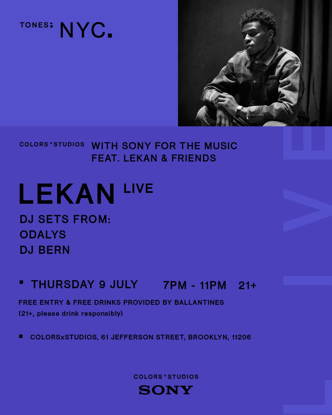 Poster for A COLORSxSTUDIOS Housewarming with Sony For The Music Feat Lekan & Friends