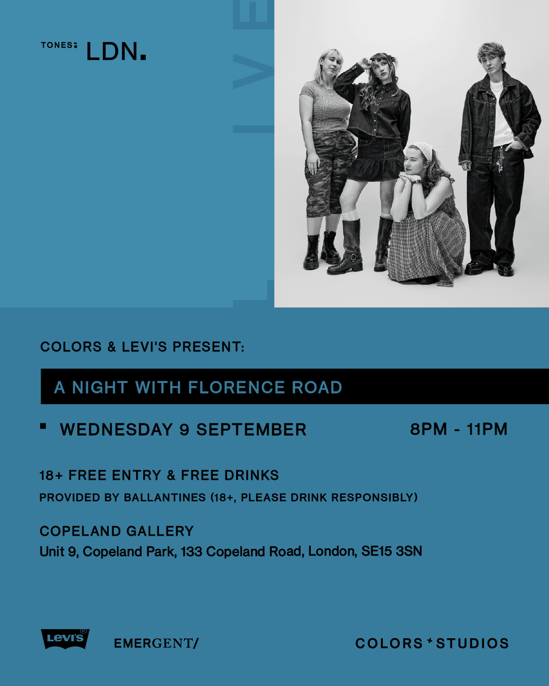 Poster for COLORS & Levi's® Presents: A Night with Florence Road