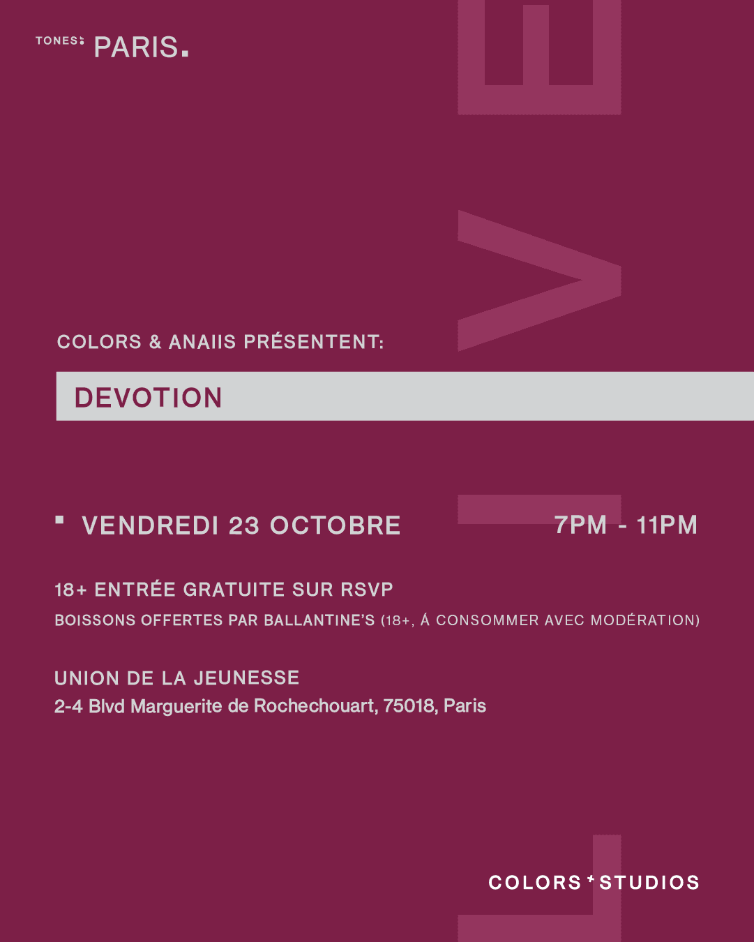 Affiche de COLORS & anaiis Présentent: Devotion